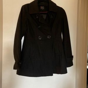 Womens black wool pea coat size small